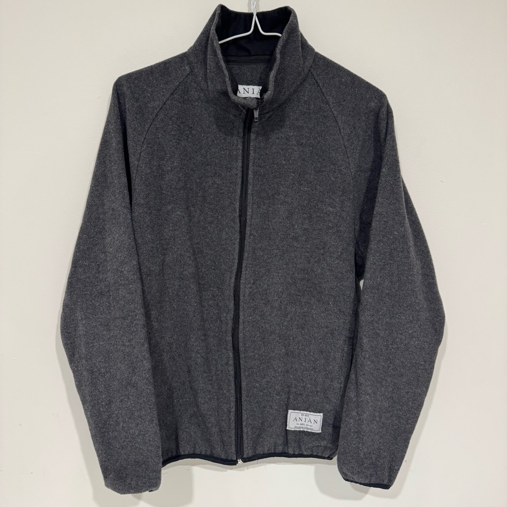 Anian Mens Full Zip Jacket Size XS Grey Wool